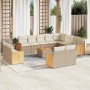Set sofás de jardín con cojines 13 pzas ratán sintético beige en Conjuntos de jardín | Comprar online en Foru.es