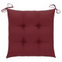 Sillas de jardín 2 uds madera de teca con cojines rojo tinto de , Sillas de jardín - Ref: Foro24-3062484, Precio: 142,62 €, D...