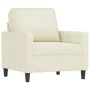 Set of sofas with 4 cream velvet cushions. by , Sofas - Ref: Foro24-3201494, Price: 746,38 €, Discount: %