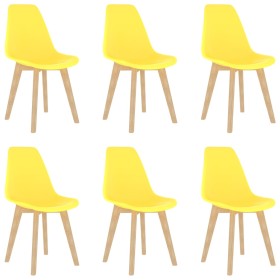 Sillas de comedor 6 unidades plástico amarillo de , Sillas de comedor - Ref: Foro24-289118, Precio: 182,35 €, Descuento: %