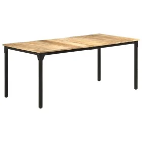 Mesa de comedor madera de mango rugosa 180x90x76 cm de , Mesas de cocina y de comedor - Ref: Foro24-321975, Precio: 319,88 €,...