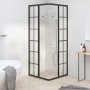 Cabina de ducha ESG esmerilado negro 80x80x180 cm de , Puertas de ducha - Ref: Foro24-151861, Precio: 300,72 €, Descuento: %