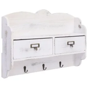 White wooden wall coat rack 50x10x34 cm by , Hat and coat racks - Ref: Foro24-284239, Price: 58,35 €, Discount: %