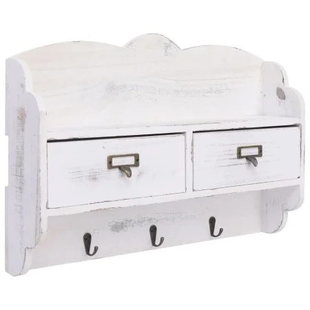 Perchero de pared de madera blanco 50x10x34 cm de , Percheros para sombreros y abrigos - Ref: Foro24-284239, Precio: 58,35 €,...
