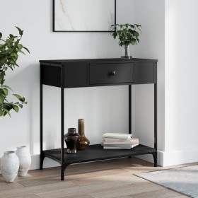 Mesa consola madera de ingeniería negro 75x34,5x75 cm de , Mesas auxiliares - Ref: Foro24-834165, Precio: 55,76 €, Descuento: %