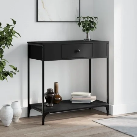 Mesa consola madera de ingeniería negro 75x34,5x75 cm de , Mesas auxiliares - Ref: Foro24-834165, Precio: 55,04 €, Descuento: %