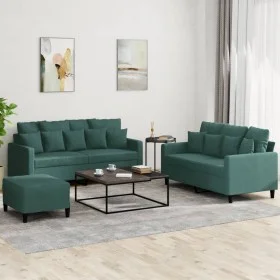 Juego de sofás con cojines 3 piezas terciopelo verde oscuro de , Sofás - Ref: Foro24-3201712, Precio: 475,09 €, Descuento: %