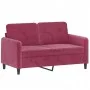 Juego de sofás con cojines 3 piezas terciopelo rojo tinto de , Sofás - Ref: Foro24-3202008, Precio: 530,60 €, Descuento: %