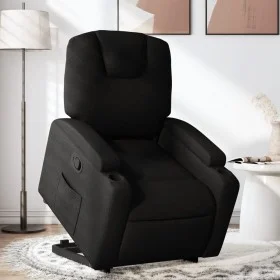 Sillón reclinable elevable tela negro de , Sillones - Ref: Foro24-3204370, Precio: 288,26 €, Descuento: %