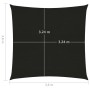 Toldo de vela HDPE negro 160 g/m² 3,6x3,6 m de vidaXL, Sombrillas - Ref: Foro24-311715, Precio: 43,45 €, Descuento: %