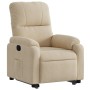 Sillón reclinable elevable tela de microfibra color crema de , Sillones - Ref: Foro24-3204933, Precio: 286,18 €, Descuento: %