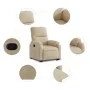 Sillón reclinable elevable tela de microfibra color crema de , Sillones - Ref: Foro24-3204933, Precio: 300,20 €, Descuento: %
