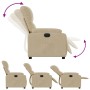 Sillón reclinable eléctrico tela de microfibra color crema de , Sillones - Ref: Foro24-3204919, Precio: 261,98 €, Descuento: %