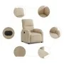 Sillón reclinable eléctrico tela de microfibra color crema de , Sillones - Ref: Foro24-3204919, Precio: 265,37 €, Descuento: %