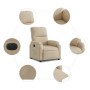 Sillón reclinable eléctrico tela de microfibra color crema de , Sillones - Ref: Foro24-3204919, Precio: 261,98 €, Descuento: %