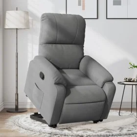 Sillón reclinable elevable tela de microfibra gris oscuro de , Sillones - Ref: Foro24-3204931, Precio: 310,76 €, Descuento: %