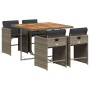 Set comedor de jardín 5 piezas con cojines ratán sintético gris de , Conjuntos de jardín - Ref: Foro24-3211082, Precio: 300,5...