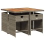 Set comedor de jardín 5 piezas con cojines ratán sintético gris de , Conjuntos de jardín - Ref: Foro24-3211082, Precio: 300,5...