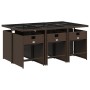 Set comedor de jardín 7 pzas con cojines ratán sintético marrón de , Conjuntos de jardín - Ref: Foro24-3211089, Precio: 394,1...