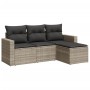 Set de sofás de jardín 4 pzas y cojines ratán sintético gris de , Conjuntos de jardín - Ref: Foro24-3218862, Precio: 255,31 €...