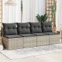 Sofá de jardín con cojines 4 plazas ratán sintético gris claro de , Sofás de exterior - Ref: Foro24-366178, Precio: 238,42 €,...