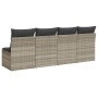 Sofá de jardín con cojines 4 plazas ratán sintético gris claro de , Sofás de exterior - Ref: Foro24-366178, Precio: 238,42 €,...