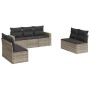 Set de sofás de jardín 7 pzas con cojines ratán PE gris claro de , Conjuntos de jardín - Ref: Foro24-3218822, Precio: 442,06 ...