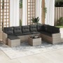 Set muebles jardín 9 pzas y cojines ratán sintético gris claro de , Conjuntos de jardín - Ref: Foro24-3219362, Precio: 584,50...