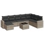 Set muebles jardín 9 pzas y cojines ratán sintético gris claro de , Conjuntos de jardín - Ref: Foro24-3219362, Precio: 584,50...