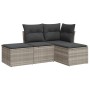 Set de sofás de jardín 4 pzas y cojines ratán sintético gris de , Conjuntos de jardín - Ref: Foro24-3217482, Precio: 241,59 €...