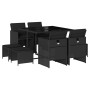Set de comedor de jardín 9 pzas y cojines ratán sintético negro de , Conjuntos de jardín - Ref: Foro24-3210595, Precio: 395,2...