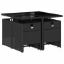Set de comedor de jardín 9 pzas y cojines ratán sintético negro de , Conjuntos de jardín - Ref: Foro24-3210595, Precio: 395,2...