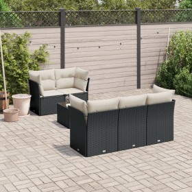 Set de sofás de jardín 6 piezas y cojines ratán sintético negro de , Conjuntos de jardín - Ref: Foro24-3249085, Precio: 393,4...