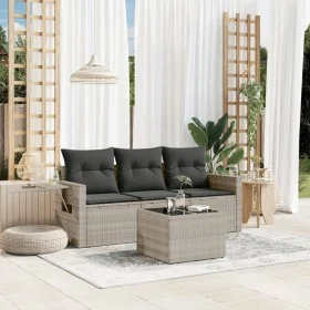 Set de sofás de jardín 4 pzas y cojines ratán sintético gris de , Conjuntos de jardín - Ref: Foro24-3252209, Precio: 279,57 €...
