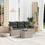 Set de sofás de jardín 4 pzas y cojines ratán sintético gris de , Conjuntos de jardín - Ref: Foro24-3252209, Precio: 261,19 €...