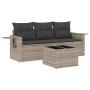 Set de sofás de jardín 4 pzas y cojines ratán sintético gris de , Conjuntos de jardín - Ref: Foro24-3252209, Precio: 261,19 €...