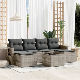 Set de sofás de jardín 7 pzas con cojines ratán PE gris claro de , Conjuntos de jardín - Ref: Foro24-3252869, Precio: 417,87 ...