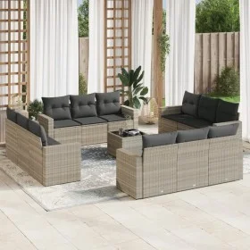 Gartensofagarnitur mit 13-teiligen Kissen aus grauem Kunststoff-Rattan. von , Gartensets - Ref: Foro24-3218772, Preis: 961,87...