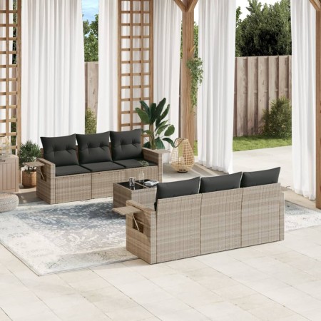 Set de sofás de jardín 7 pzas con cojines ratán PE gris claro de , Conjuntos de jardín - Ref: Foro24-3252249, Precio: 472,01 ...