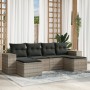 Set de sofás de jardín 6 pzas y cojines ratán sintético gris de , Conjuntos de jardín - Ref: Foro24-3255259, Precio: 387,03 €...