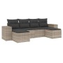 Set de sofás de jardín 6 pzas y cojines ratán sintético gris de , Conjuntos de jardín - Ref: Foro24-3255259, Precio: 387,03 €...