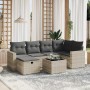 Set de sofás de jardín 7 pzas con cojines ratán PE gris claro de , Conjuntos de jardín - Ref: Foro24-3263498, Precio: 451,39 ...
