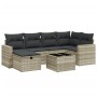Set de sofás de jardín 7 pzas con cojines ratán PE gris claro de , Conjuntos de jardín - Ref: Foro24-3263498, Precio: 451,39 ...