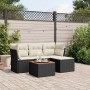 Set de muebles de jardín 5 pzas y cojines ratán sintético negro de , Conjuntos de jardín - Ref: Foro24-3255937, Precio: 285,6...