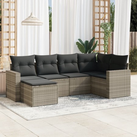 Set de sofás de jardín 6 pzas y cojines ratán sintético gris de , Conjuntos de jardín - Ref: Foro24-3219252, Precio: 396,00 €...