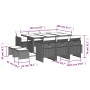 Set de comedor jardín 11 pzas con cojines ratán sintético negro de , Conjuntos de jardín - Ref: Foro24-3210607, Precio: 534,8...