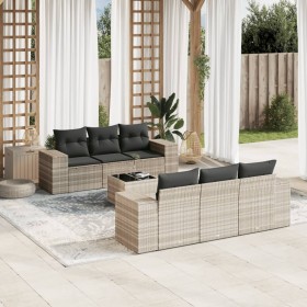 Set de sofás de jardín 7 pzas con cojines ratán PE gris claro de , Conjuntos de jardín - Ref: Foro24-3254649, Precio: 504,46 ...