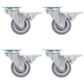Ruedas giratorias con frenos dobles 4 unidades 50 mm de , Manipulación de materiales - Ref: Foro24-143418, Precio: 15,90 €, D...
