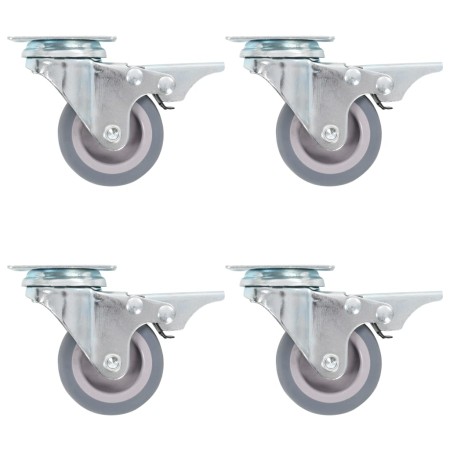 Ruedas giratorias con frenos dobles 4 unidades 50 mm de , Manipulación de materiales - Ref: Foro24-143418, Precio: 15,90 €, D...