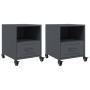 Mesitas de noche 2 unidades acero gris antracita 36x39x43,5 cm de , Mesitas de noche - Ref: Foro24-846709, Precio: 81,28 €, D...